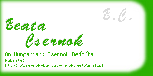 beata csernok business card